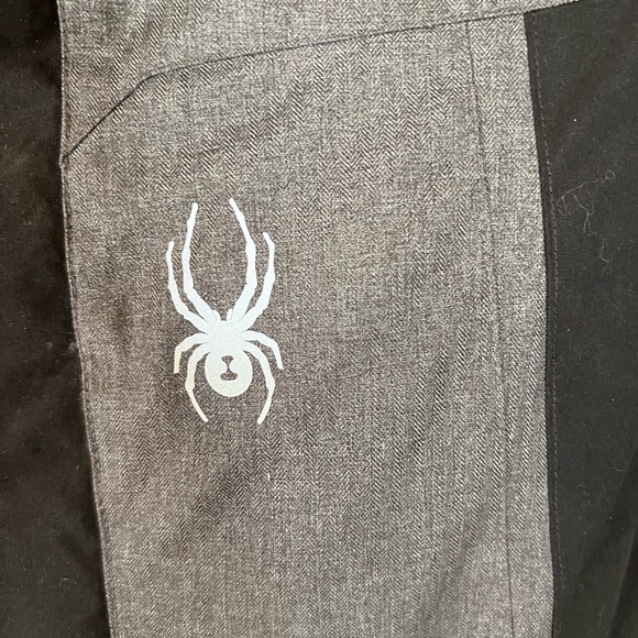 Spyder hooded winter coat sz 7/8, Black/Gray - Picture 4 of 6